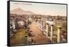 Forum in Pompeii, Vesuvius in Background-null-Framed Stretched Canvas