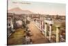 Forum in Pompeii, Vesuvius in Background-null-Stretched Canvas