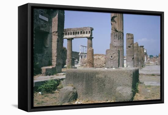 Forum, Pompeii, Campania, Italy-Walter Rawlings-Framed Stretched Canvas