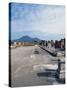 Forum with Vesuvius in Background, Pompeii-null-Stretched Canvas