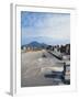 Forum with Vesuvius in Background, Pompeii-null-Framed Photographic Print