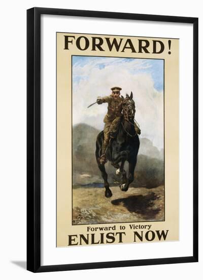 Forward! Enlist Now Poster-null-Framed Giclee Print