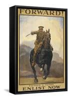 "Forward !" Forward To Victory. Enlist Now'. a Recruitment Poster Showing a British Cavalryman-null-Framed Stretched Canvas