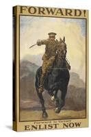 "Forward !" Forward To Victory. Enlist Now'. a Recruitment Poster Showing a British Cavalryman-null-Stretched Canvas