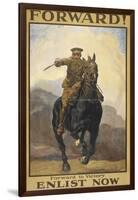 "Forward !" Forward To Victory. Enlist Now'. a Recruitment Poster Showing a British Cavalryman-null-Framed Giclee Print