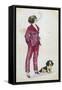 Forward Young Woman Wears a Cerise Pink and Red Pyjama Suit-Xavier Sager-Framed Stretched Canvas