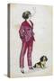 Forward Young Woman Wears a Cerise Pink and Red Pyjama Suit-Xavier Sager-Stretched Canvas