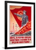 Forwards, Let Us Destroy the German Occupiers and Drive Them Beyond the..., USSR Poster, 1944-V^A^ Nikolaev-Framed Giclee Print