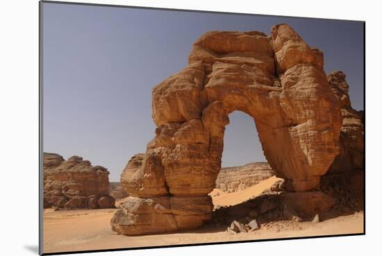 Forzhaga Natural Arch in Akakus Mountains, Sahara Desert, Libya, North Africa, Africa-Michal Szafarczyk-Mounted Photographic Print