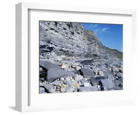 Fossil Bearing Lias Beds, Seven Rock Point, Jurassic Coast, Lyme Regis-Cyndy Black-Framed Photographic Print