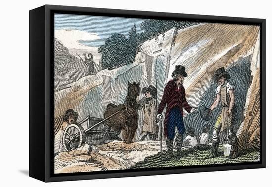 Fossil Hunting in Cherry Hinton Chalk Pit, Cambridgeshire, 1822-null-Framed Stretched Canvas