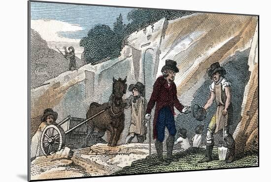 Fossil Hunting in Cherry Hinton Chalk Pit, Cambridgeshire, 1822-null-Mounted Giclee Print