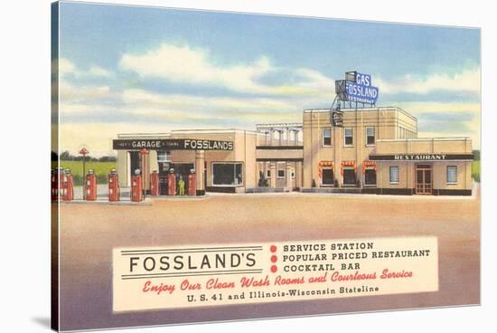 Fossland's Service Station-null-Stretched Canvas