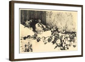 Foto Ak Prinz Luitpold Von Bayern Wittelsbach Aufgebahrt Mit Blumen-German photographer-Framed Photographic Print