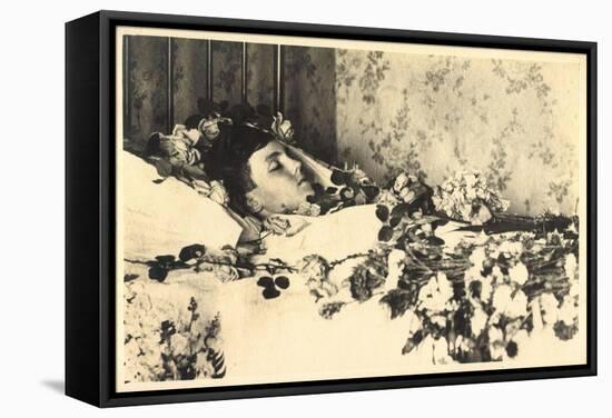 Foto Ak Prinz Luitpold Von Bayern Wittelsbach Aufgebahrt Mit Blumen-German photographer-Framed Stretched Canvas