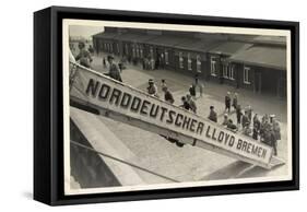 Foto Dampfer Stuttgart, Lloyd Bremen, Gangway-null-Framed Stretched Canvas