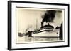 Foto Dampfschiff Rugard Vor Anker Im Hafen, Rauch-null-Framed Giclee Print