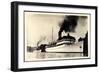 Foto Dampfschiff Rugard Vor Anker Im Hafen, Rauch-null-Framed Giclee Print