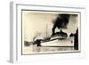 Foto Dampfschiff Rugard Vor Anker Im Hafen, Rauch-null-Framed Giclee Print