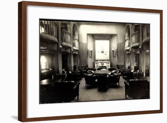 Foto Hapag, Dampfer Albert Ballin, Rauchsalon, 1 Kl.-null-Framed Giclee Print