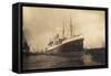 Foto Hapag, Dampfschiff Deutschland Im Hafen-null-Framed Stretched Canvas