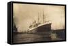 Foto Hapag, Dampfschiff Deutschland Im Hafen-null-Framed Stretched Canvas