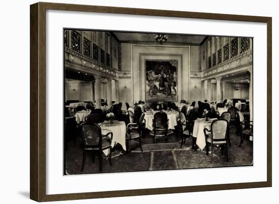 Foto Hapag, Dampfschiff Deutschland, Speisesaal-null-Framed Giclee Print