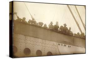 Foto Hapag, Dampfschiff, S.S. Deutschland,Passagiere-null-Stretched Canvas