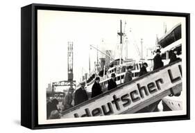 Foto Lloyd Bremen, Gangway, Passagiere, Dampfer-null-Framed Stretched Canvas