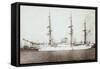 Foto Segelschiff Dreimaster Im Hafen, Dreblow Verlag-null-Framed Stretched Canvas