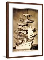 Foto Segelschiff Im Hafen, Dreimaster, Gorck Fock?-null-Framed Giclee Print