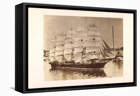 Foto Segelschiff Im Hafen, Fünfmaster, Boote-null-Framed Stretched Canvas