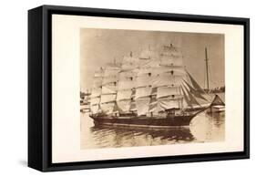 Foto Segelschiff Im Hafen, Fünfmaster, Boote-null-Framed Stretched Canvas