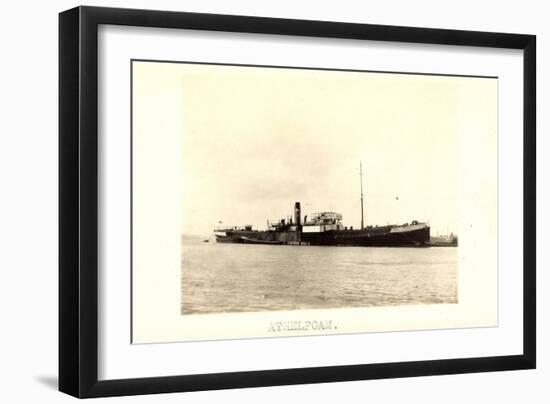 Foto View of Steamer Athelfoam Near a City-null-Framed Giclee Print