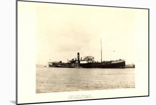 Foto View of Steamer Athelfoam Near a City-null-Mounted Giclee Print
