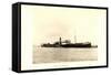 Foto View of Steamer Athelfoam Near a City-null-Framed Stretched Canvas