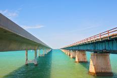 Bridges Going to Infinity. Seven Mile Bridge in Key West Florida-Fotomak-Framed Photographic Print