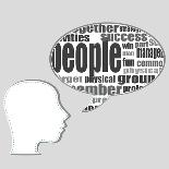 Head with the Words on the Topic of Social Networking and Media-fotoscool-Art Print