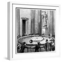 Foucault Using His Pendulum to Demonstrate the Rotation of the Earth, Paris, 1851-null-Framed Giclee Print