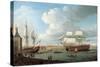 Foudroyant and Pegase Entering Portsmouth Harbour, 1782-Dominic Serres-Stretched Canvas