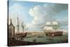 Foudroyant and Pegase Entering Portsmouth Harbour, 1782-Dominic Serres-Stretched Canvas