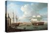 Foudroyant and Pegase Entering Portsmouth Harbour, 1782-Dominic Serres-Stretched Canvas