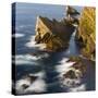 Foula Part of Shetland Islands. Cliffs in North at East Hoevdi with Natural Arch Gaada Stack-Martin Zwick-Stretched Canvas