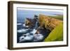 Foula Part of Shetland Islands. Cliffs in North at East Hoevdi with Natural Arch Gaada Stack-Martin Zwick-Framed Photographic Print