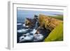 Foula Part of Shetland Islands. Cliffs in North at East Hoevdi with Natural Arch Gaada Stack-Martin Zwick-Framed Photographic Print