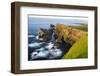 Foula Part of Shetland Islands. Cliffs in North at East Hoevdi with Natural Arch Gaada Stack-Martin Zwick-Framed Photographic Print