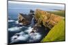 Foula Part of Shetland Islands. Cliffs in North at East Hoevdi with Natural Arch Gaada Stack-Martin Zwick-Mounted Photographic Print