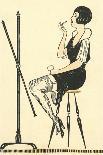 Flapper Smoking in Front of Mirror-Found Image Press-Giclee Print