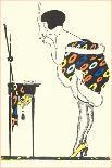 Flapper Smoking in Front of Mirror-Found Image Press-Giclee Print