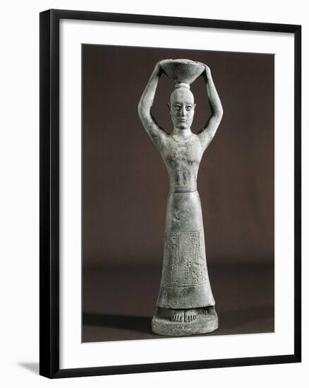 Foundation Figure with Basket on Head and Dedicatory Cuneiform Inscription, from Nippur, Iraq-null-Framed Giclee Print